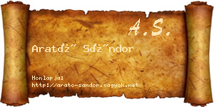 Arató Sándor névjegykártya